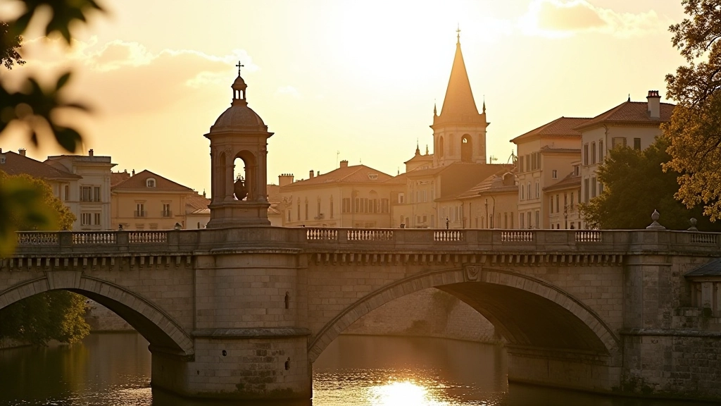 Vue rapprochée du pont médiéval d'Avignon avec l'architecture gothique en détail, après-midi ensoleillé, perspective depuis les berges