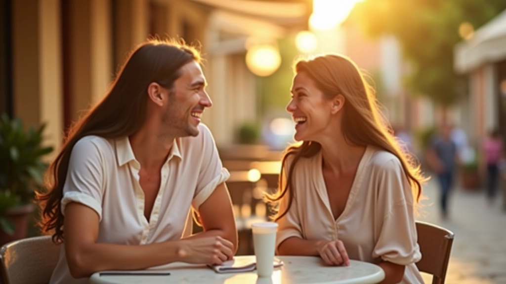 Trois amis assis à une terrasse de café, riant ensemble, verre d'eau gratuit devant eux au lieu de boissons chères, soleil déclinant